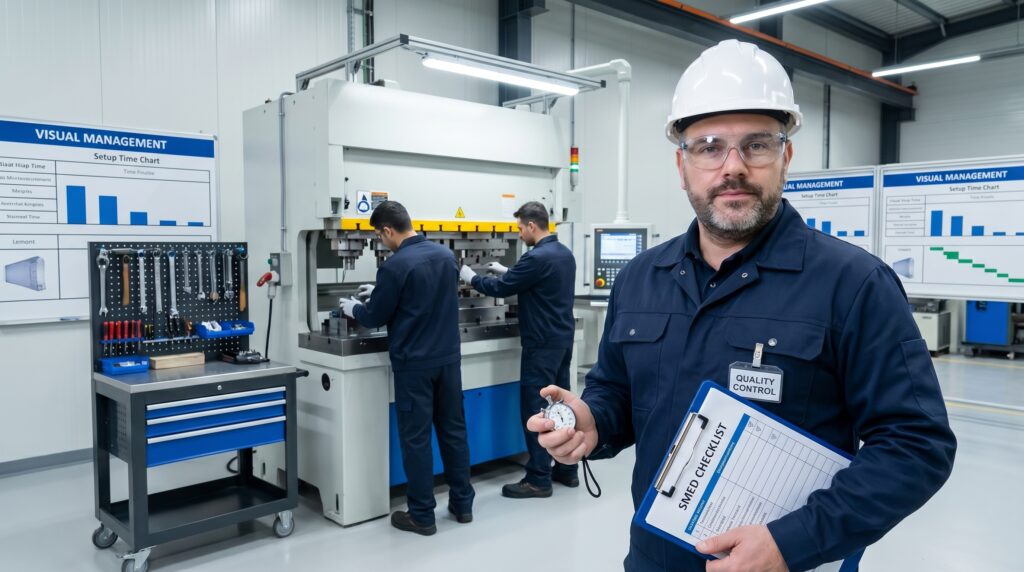 Quality decisions are engineered into the physical workstation, not policed by the supervisor walking past it.